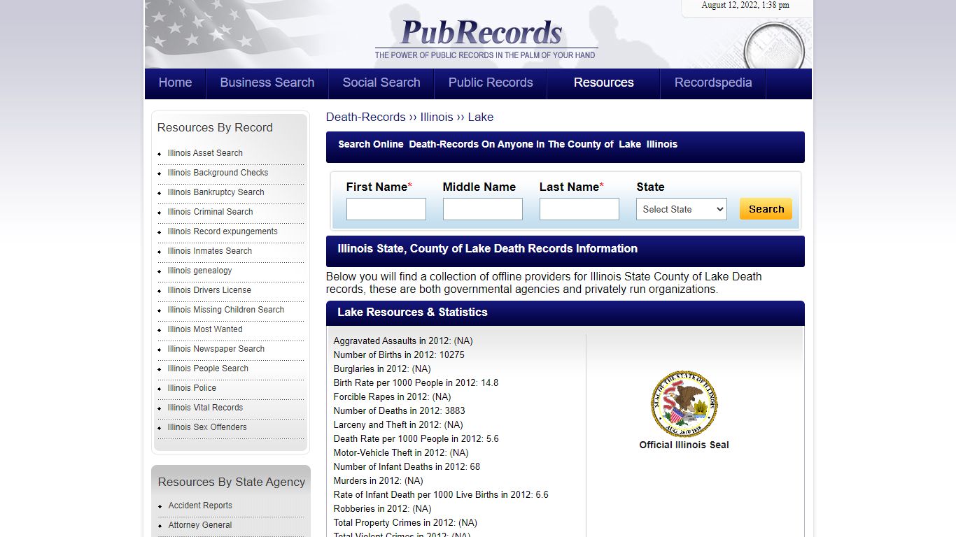 Lake County, Illinois Death Records